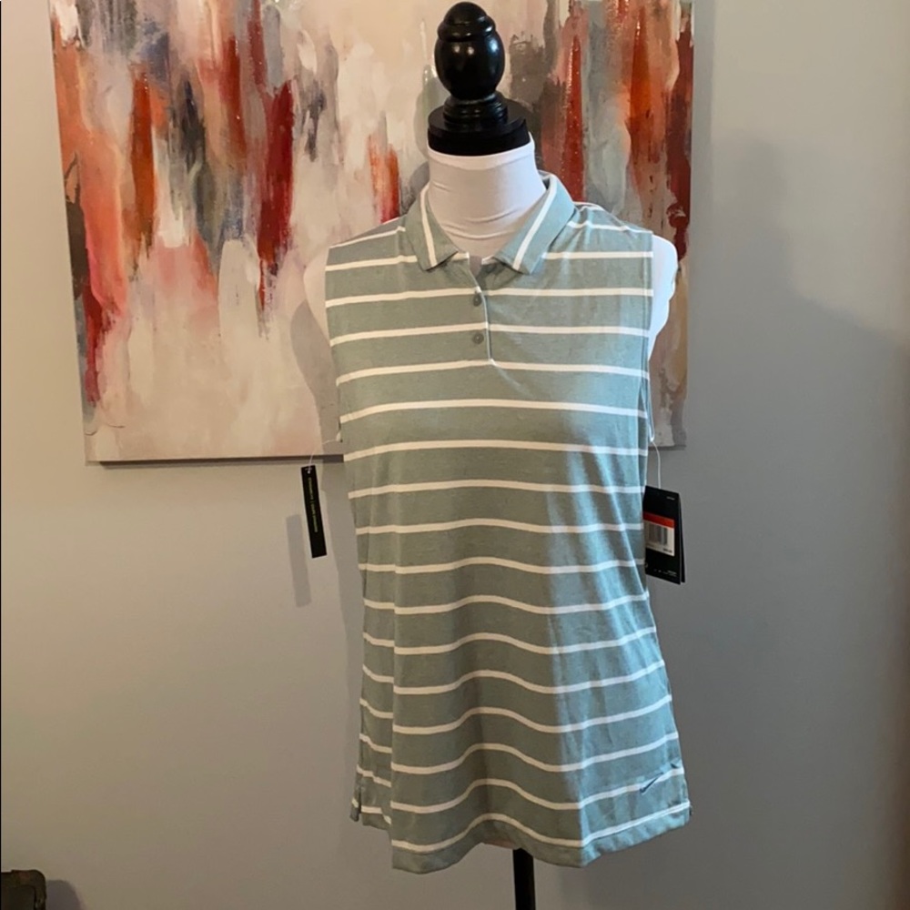 Nike dri-fit striped sleeveless polo